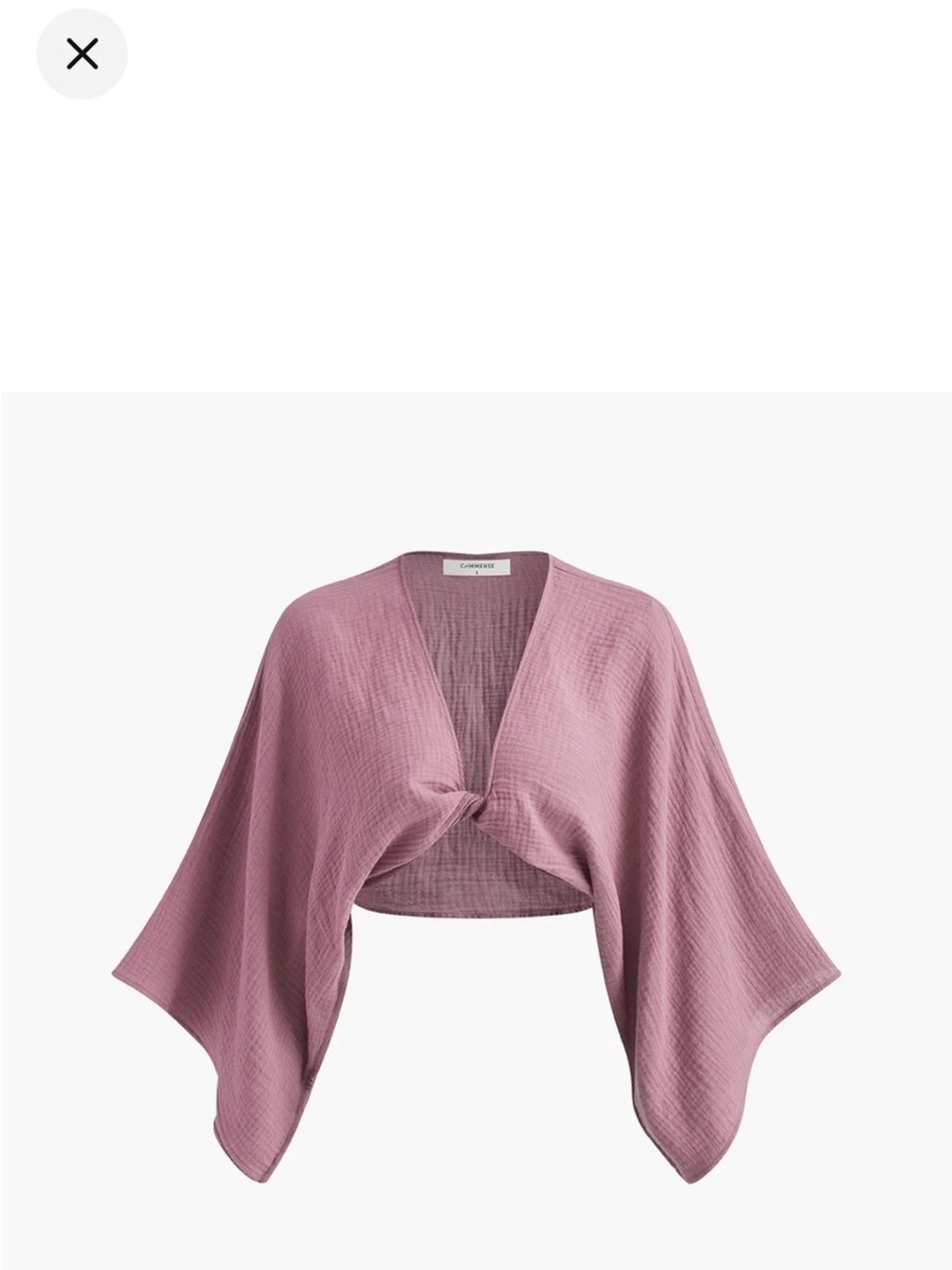 Commense Dusty Rose Knot-Front Cropped Shrug